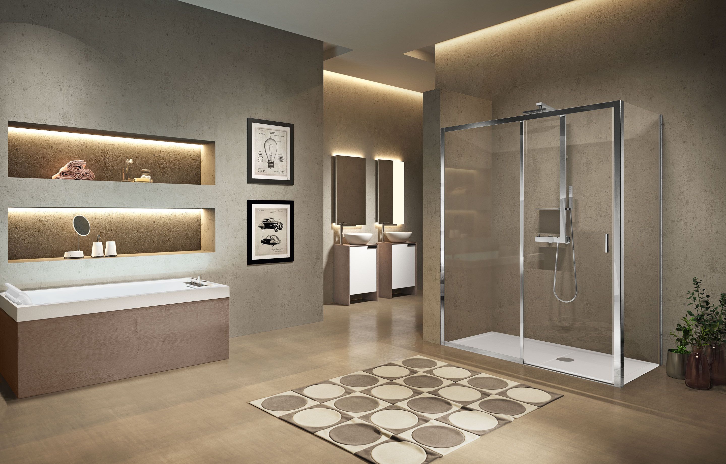 Parois de douche - Lunes 2.0 2PH+F